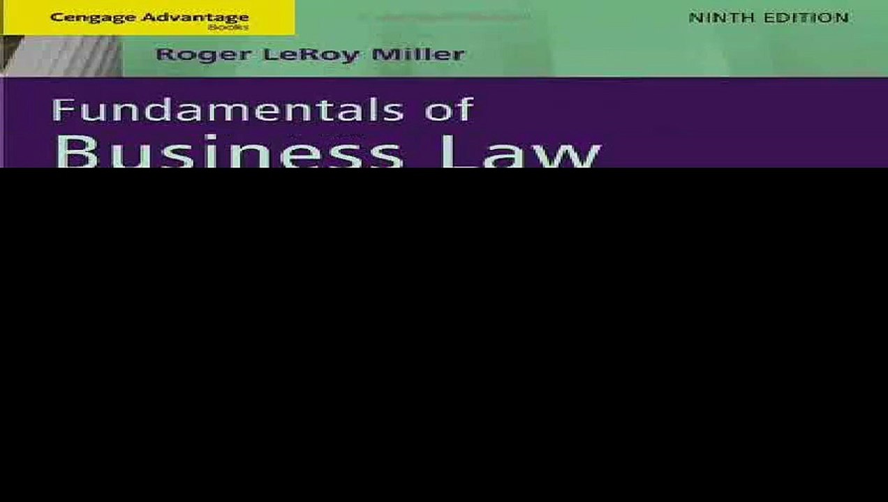 Cengage Advantage Books Fundamentals of Business Law Summarized Cases