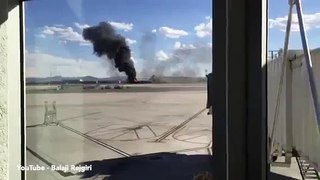 BREAKING NEWS: Plane bursts into flames on runway at Las Vegas airport loaded with passengers as it