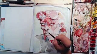 Hellboy Watercolor Speed Painting