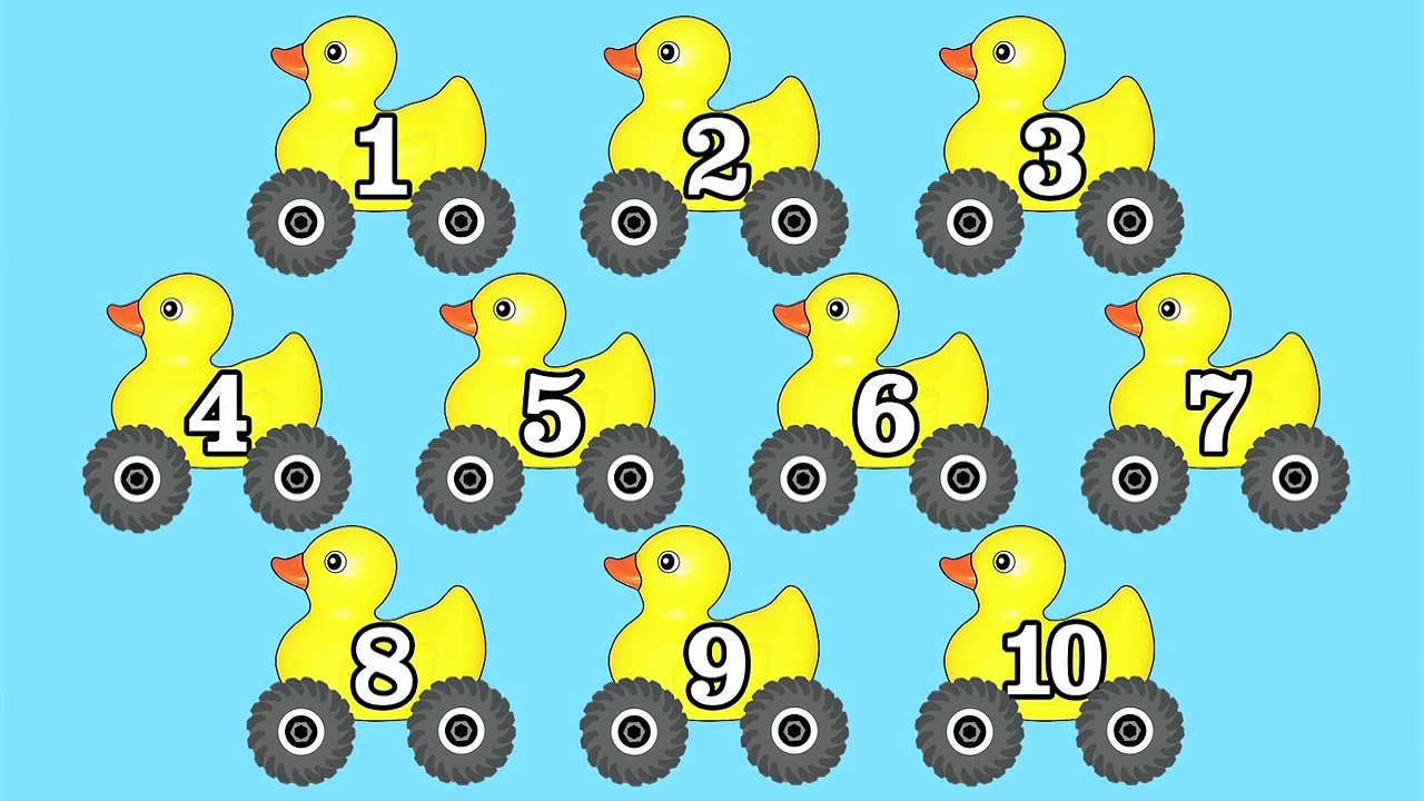 Rubber Duck Monster Trucks Teaching Numbers 1 to 10   Learning Numbers for Kids | song for children