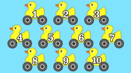 Rubber Duck Monster Trucks Teaching Numbers 1 to 10   Learning Numbers for Kids | song for children