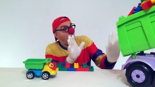 Car Clown & The Monster LEGO Building Blocks Truck! Children's Videos