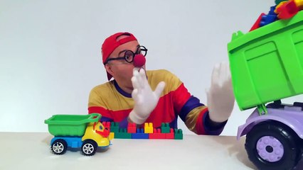 Car Clown & The Monster LEGO Building Blocks Truck! Children's Videos