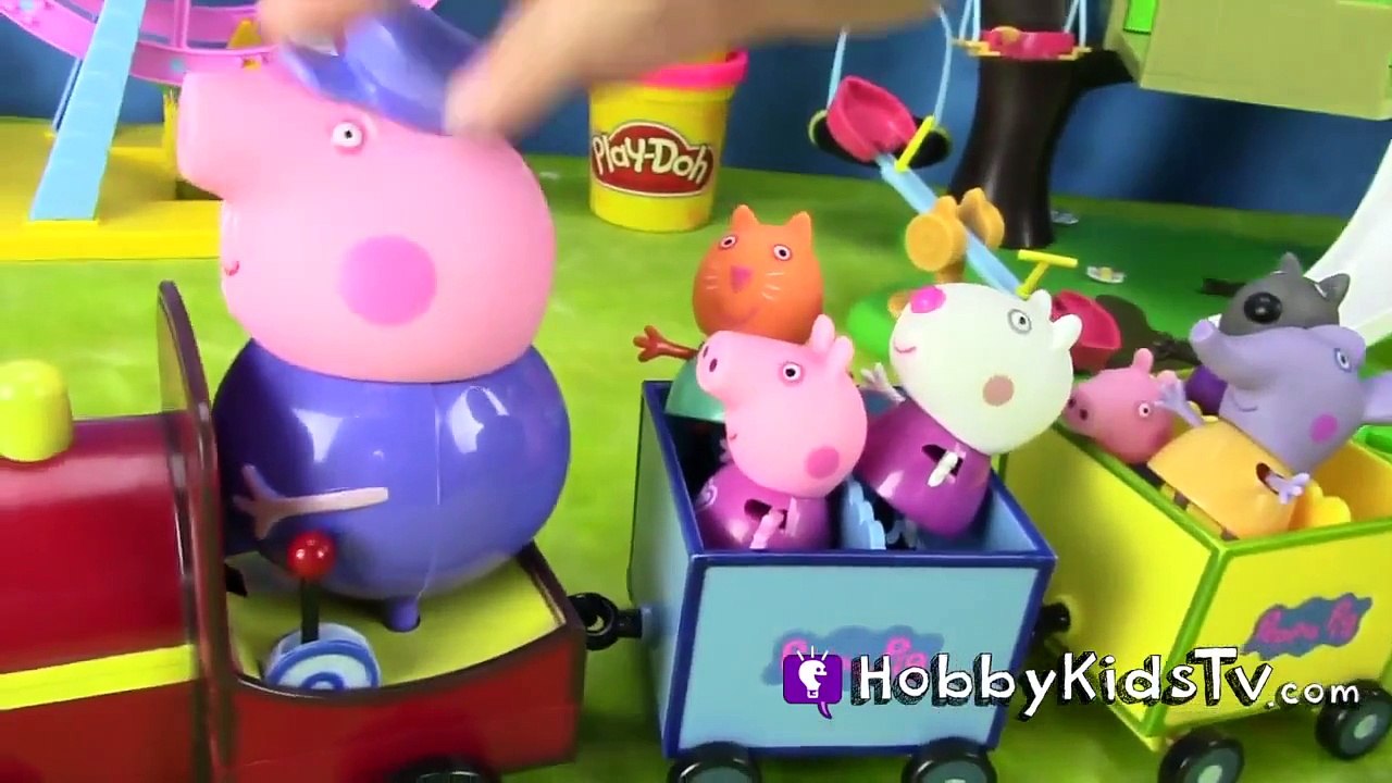Peppa Pig's Grandpa Pig Train Toy + KINDER Egg + Thomas the Train by KidsTV