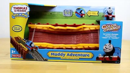 Thomas and Friends Muddy Adventure Take & Play Playset Meets Color Changer Cars!!