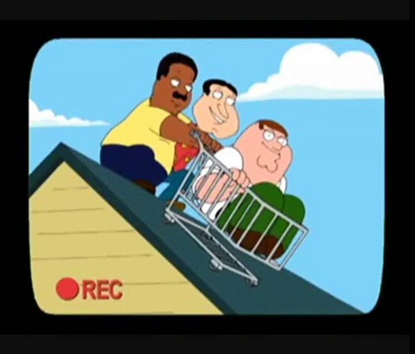 family guy jackass - roof shopping cart guys