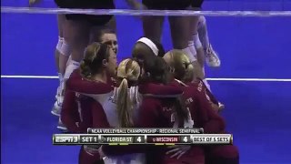 NCAA Women's Volleyball 2013 Wisconsin vs Florida State [Set 1 part 1]