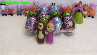 Masha i Medved, Frozen, Disney, Peppa Pig  Jiniya Cartoon,,  Frozen Toys, Peppa Pig Toys, Eggs, Kind