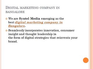 Digital marketing company in bangalore