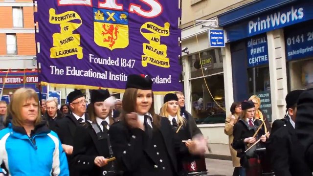 EIS teachers union protest march against cuts Glasgow part 2