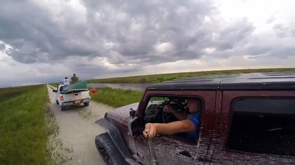 Man driving with selfie stick films himself crashing