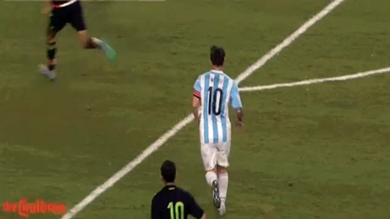 Disgrace- Leo Messi scarily tore up the temporary grass in Dallas during Argentina v Mexico