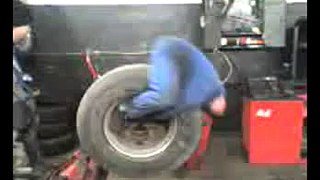 Tire man in Russia