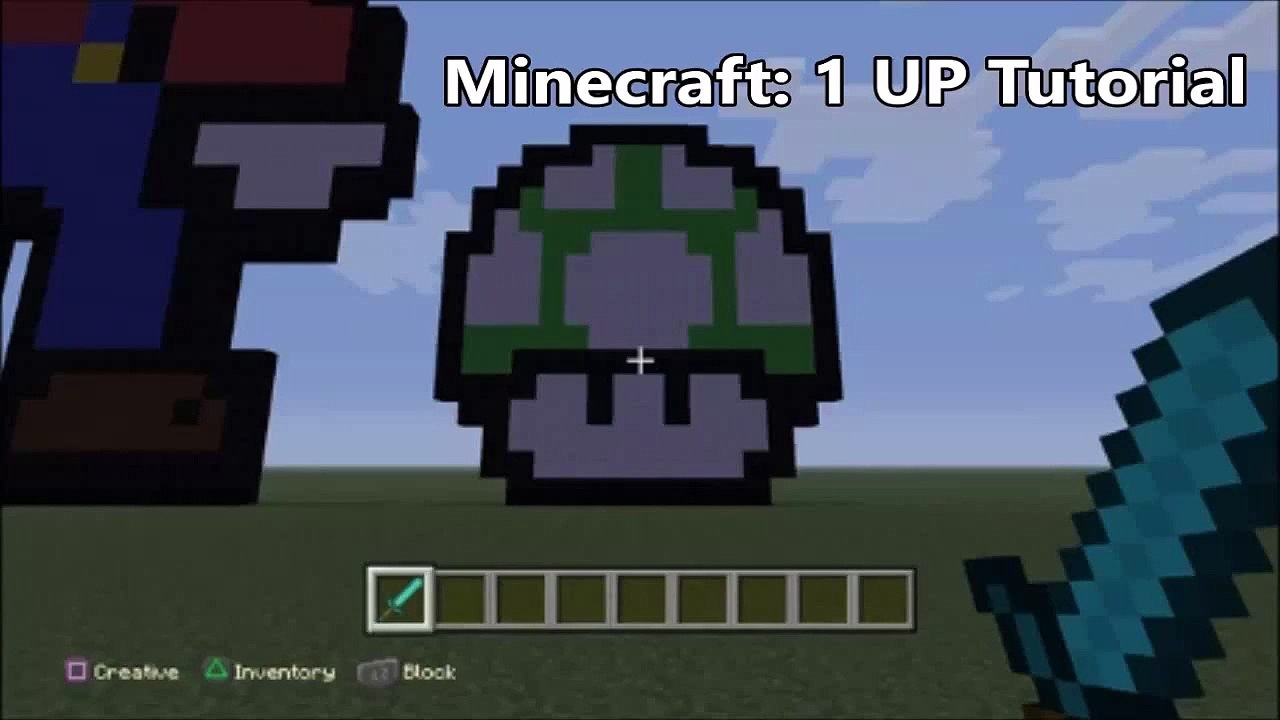 Minecraft: 8 Bit Super Mario Level Up Mushroom - All Minecraft Versions