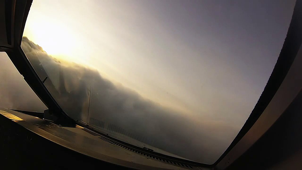 Take off just before sunset (Cockpit view)