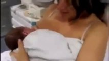 Sweet Moment Baby Breastfeeding ✔With Cute Young Mama Feeding