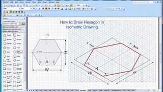 How to draw Hexagon in isometric drawing
