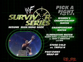 WWF Survivor Series 2000 DVD menus