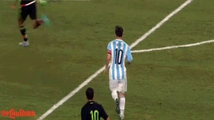 Leo Messi scarily tore up the temporary grass in Dallas during Argentina v Mexico