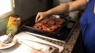 Merluza al horno en salsa de almendras