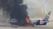 Un avion en flammes à l'aéroport de Las Vegas, à travers les télés américaines