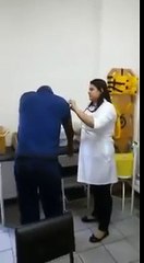 Brazilian Man Breaks Down While Getting Shots From A Doctor!