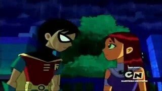 Cartoon Cute Moments: Robin & Starfire Kiss