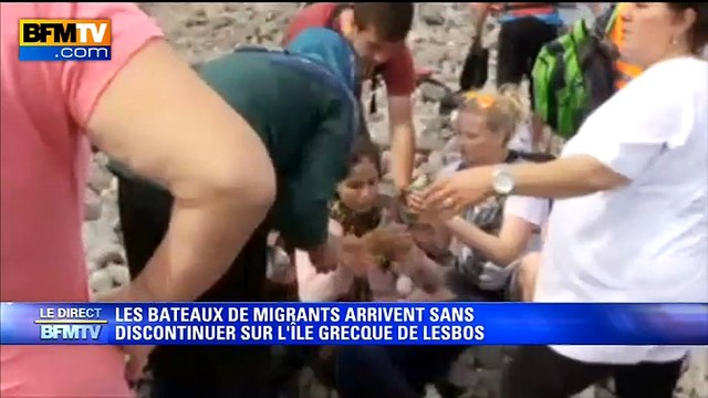 BFMTV suit en direct l'arrivée de migrants sur l'île de Lesbos