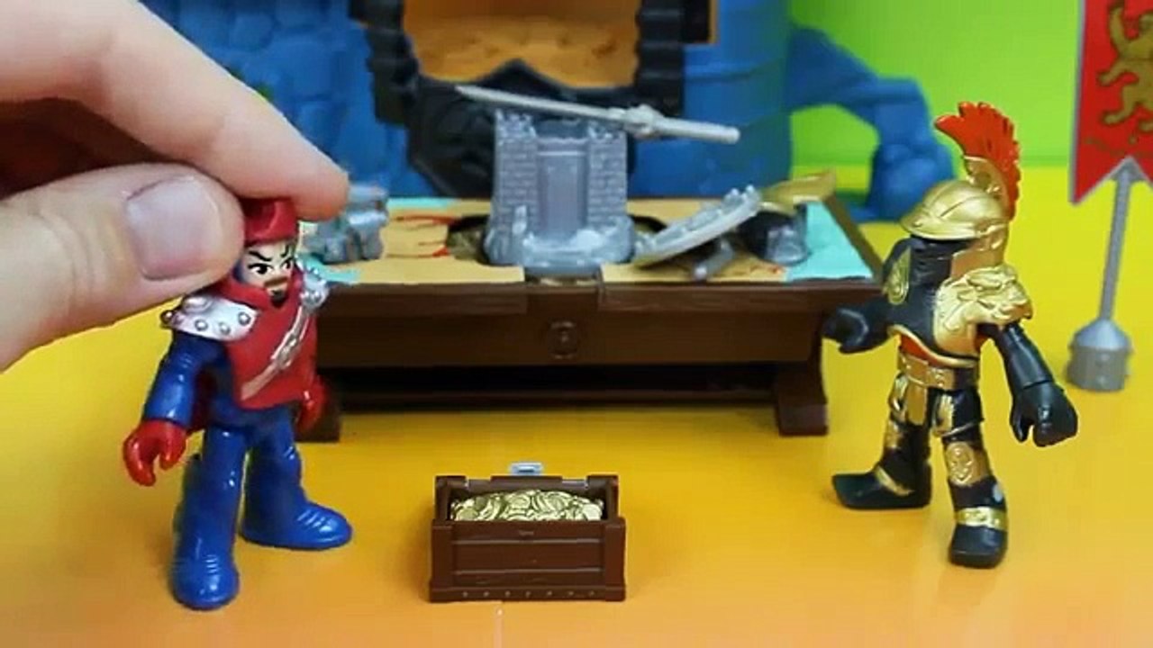 Playskool Electro takes Imaginext treasure and fights The Amazing Spider-man Just4fun290