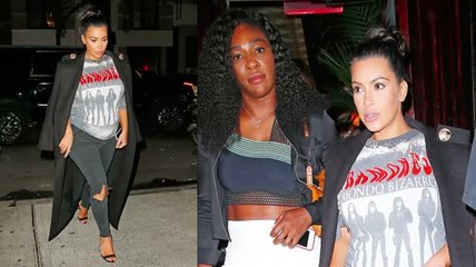 Kim Kardashian y Serena Williams se divierten durante una cena