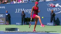 Tenista francesa mostra habilidade com os pés no US Open