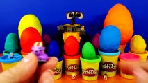 16 Play Doh Surprise Eggs Wall-E Eve X-Men Super Girl Patrick Yoda Star Wars Cars Playdough