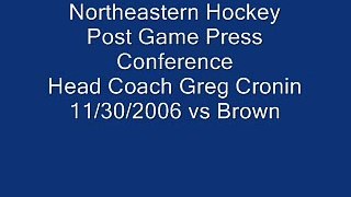 Northeastern Head Coach Greg Cronin 11/30 Post