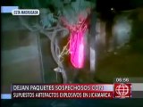 Jicamarca: Policía detonó dos artefactos explosivos encontrados junto a propaganda terrorista [VIDEO]