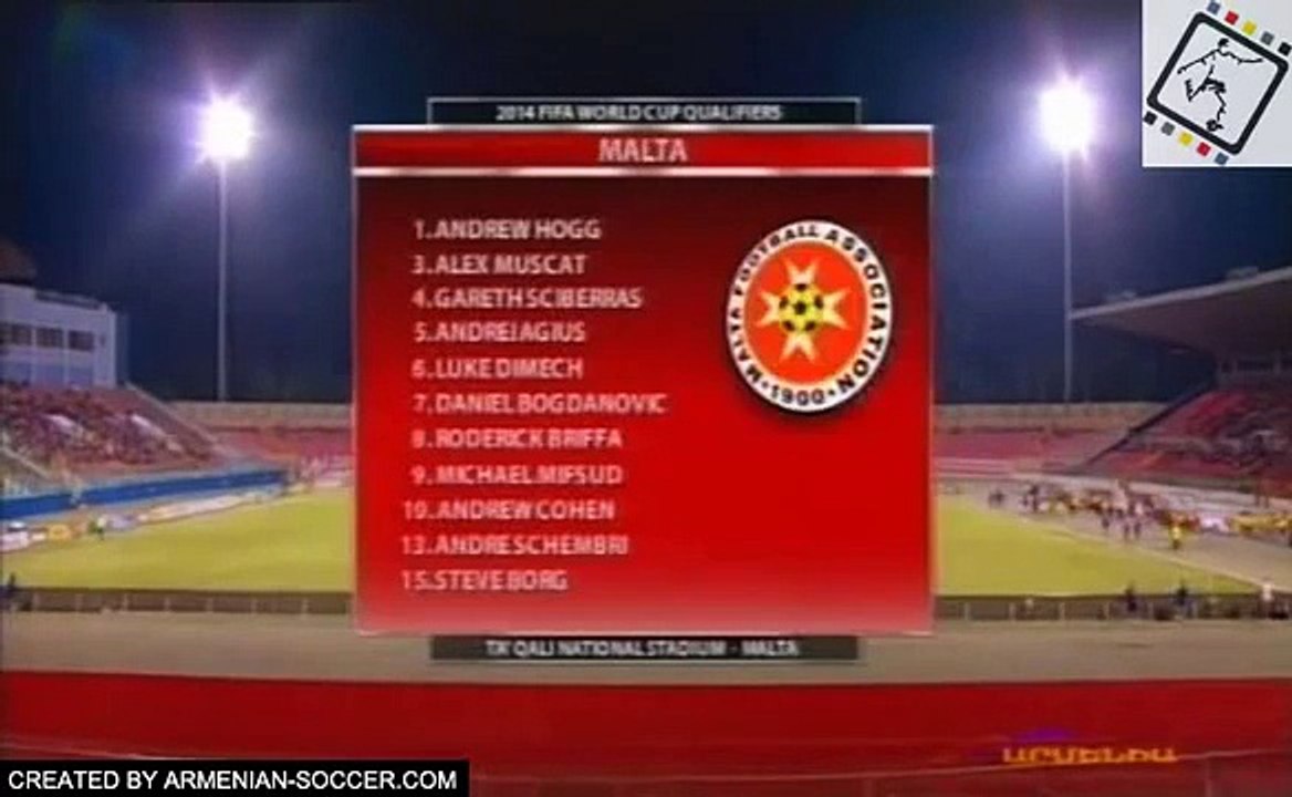 Malta - Armenia 0:1, Qualifiers 2014 Complete Highlights