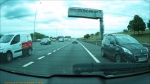 UK Dash Cam - Peugeot Driver Uses Hard Shoulder To Overtake Moving Traffic (1080p)