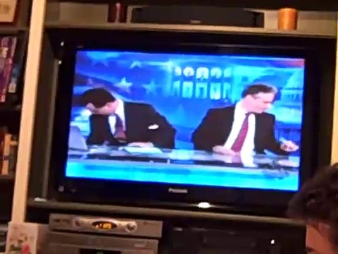 Jon Stewart & Steven Colbert immediately after Obama wins