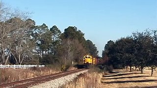 Camas & Prairie B23-7s on GFRR Train GF87 in Pineboro, Georgia