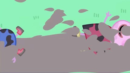 Peppa and George Roll on the Mud Puddle Laughing While Unfitting Music Plays