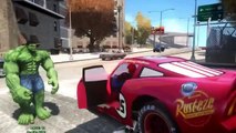 Hulk et Spider homme rencontre Disney Cars Lightning McQueen