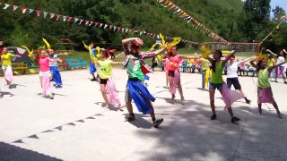 Flashmob dance, a summer camp for social children, Almaty