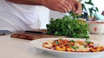 Peach Watercress and Goats Cheese Salad