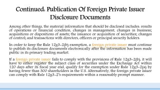 Going Public & Exchange Act Registration for Foreign Issuers