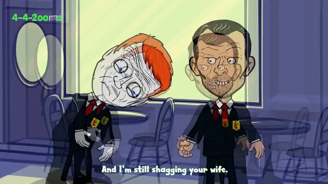 DAVID MOYES FIGHT by 442oons Bar Fight Scuffle football cartoon