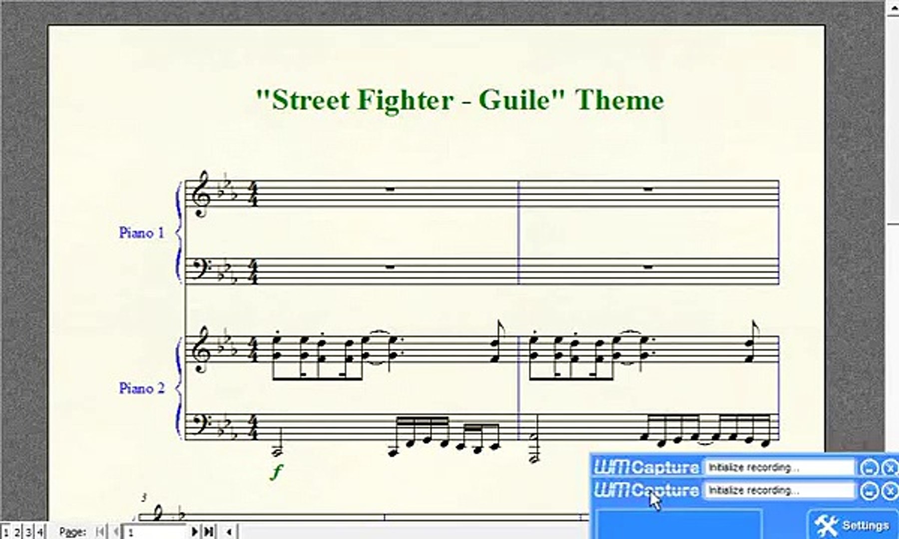 Piano Sheet Music - "Street Fighter 2 - Guile" Theme - Dailymotion Video
