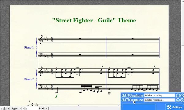 Piano Sheet Music - Street Fighter 2 - Guile Theme