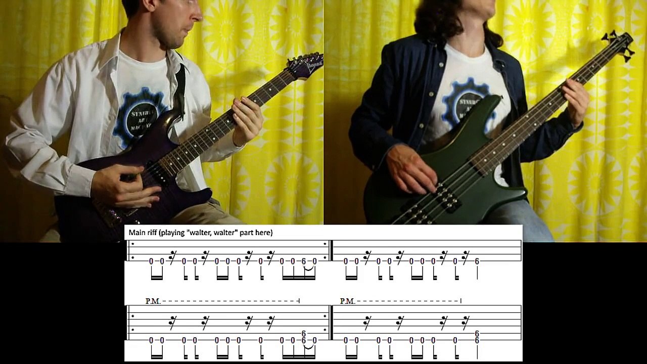 23) Rammstein - Dalai Lama (Guitar & Bass cover + TAB | lesson HD)