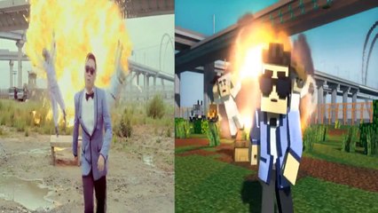 Gangnam Style VS Minecraft Style Split Screen!