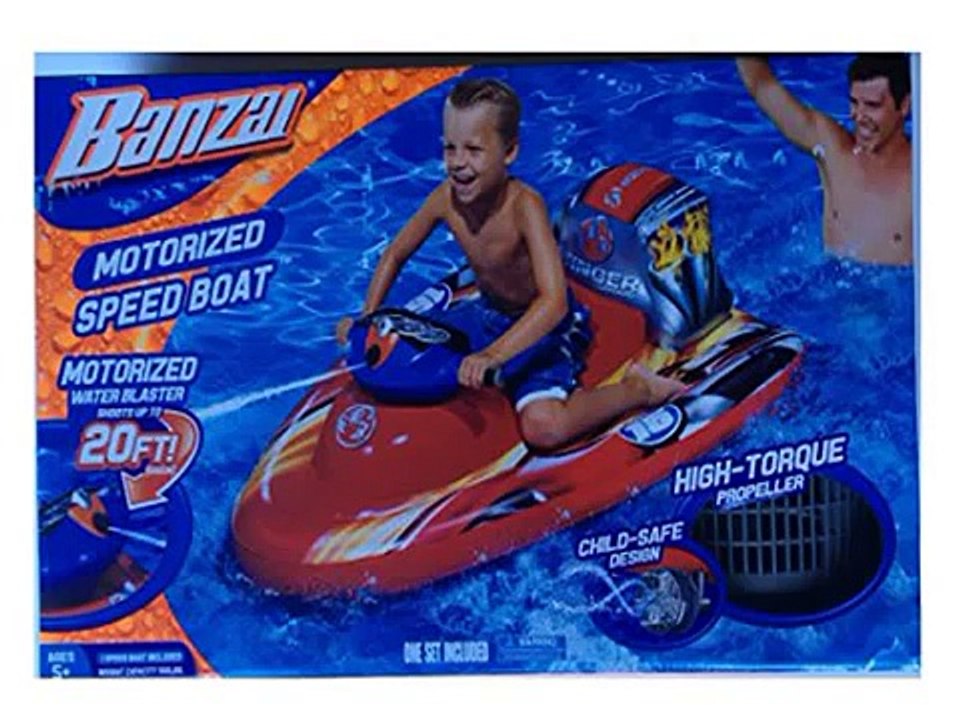 New Banzai Motorized Speed Boat Blast Your Friends As You