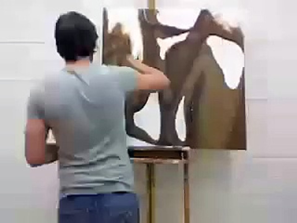 time lapse speed painting of nude woman by simon claridge
